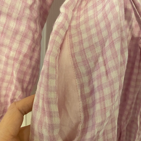 FRNCH Lavender and White Gingham Check Ruffle Dress Charleen Size Small - Picture 11 of 13